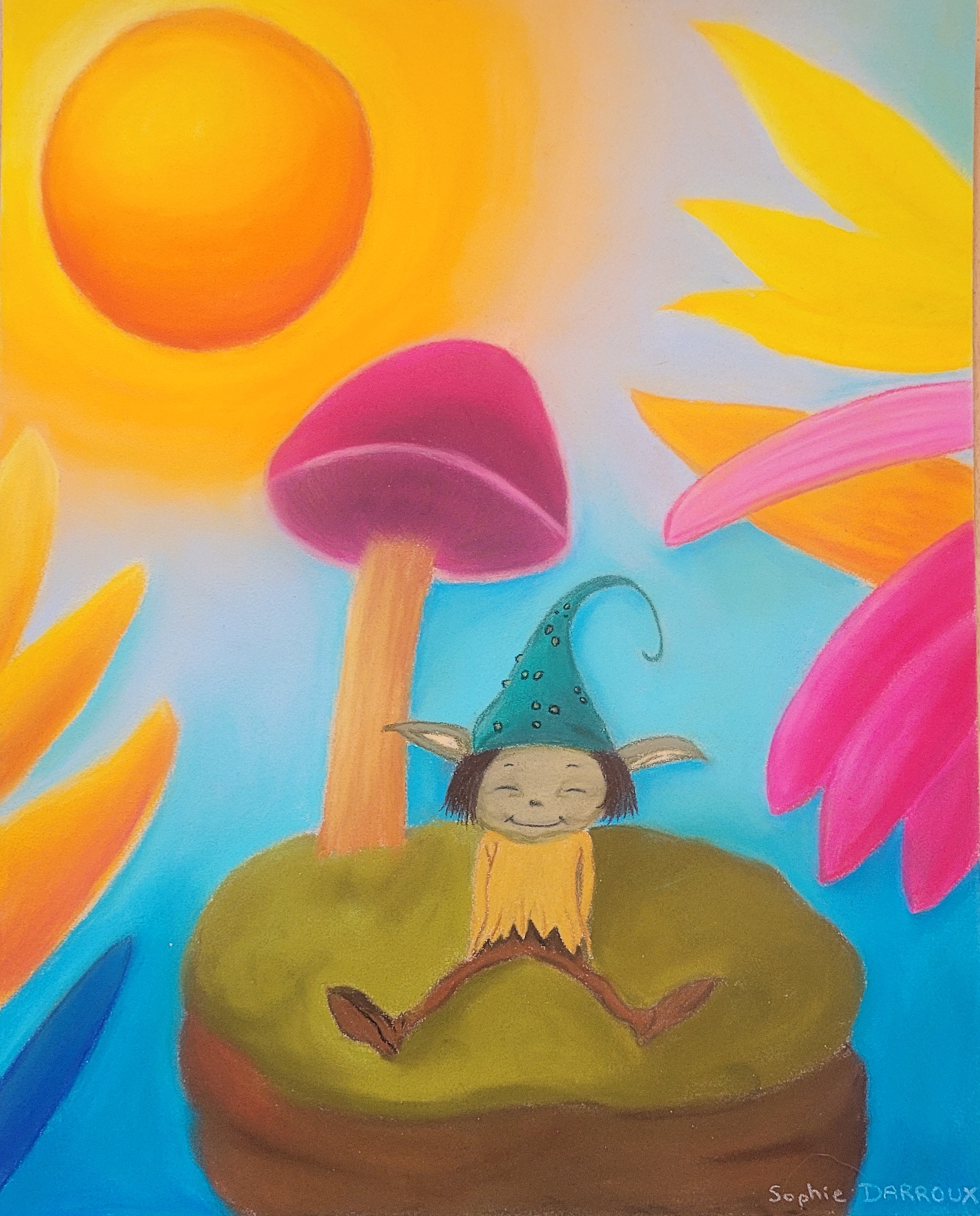 Doux Moment - Dessin aux pastels secs