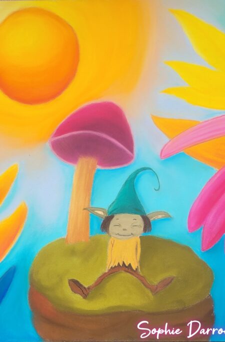 Doux Moment - Dessin aux pastels secs