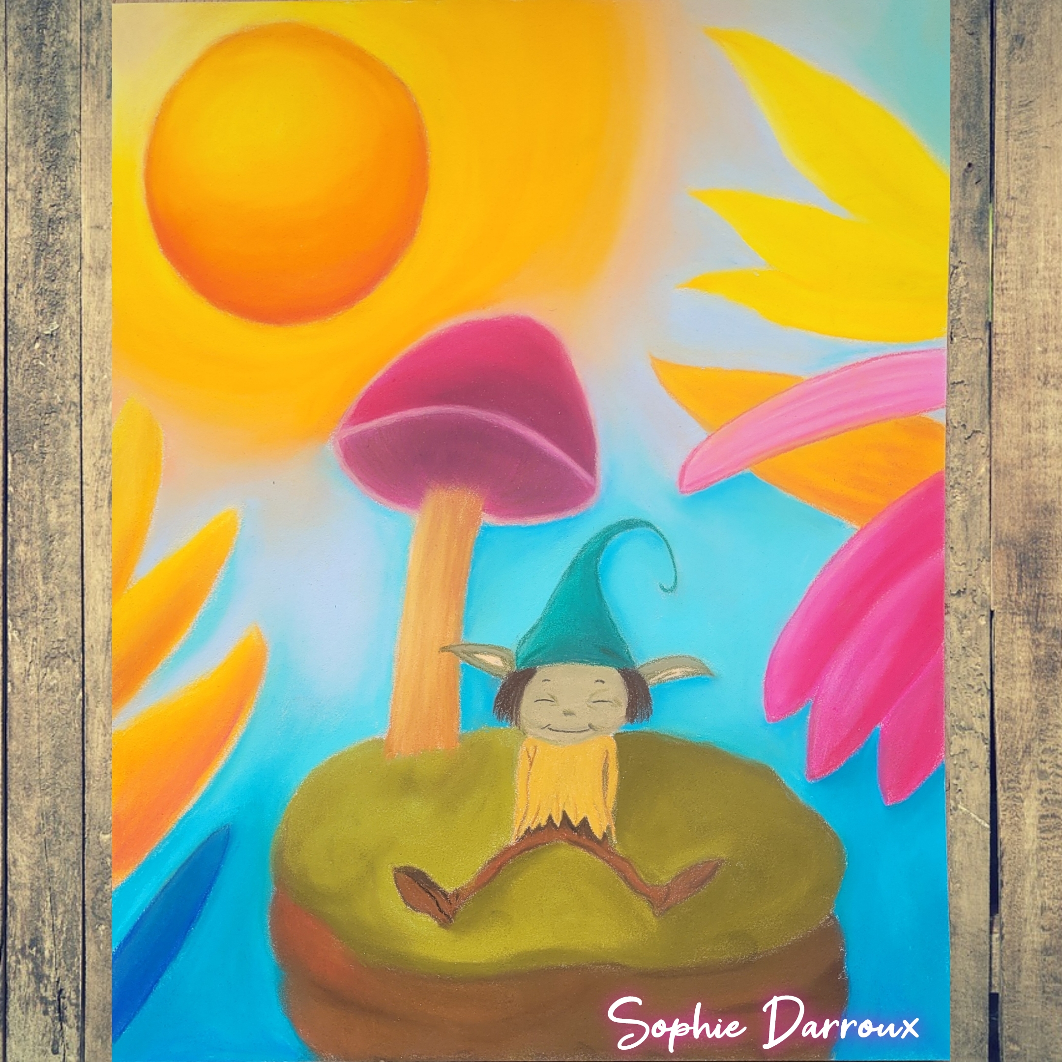 Doux Moment - Dessin aux pastels secs