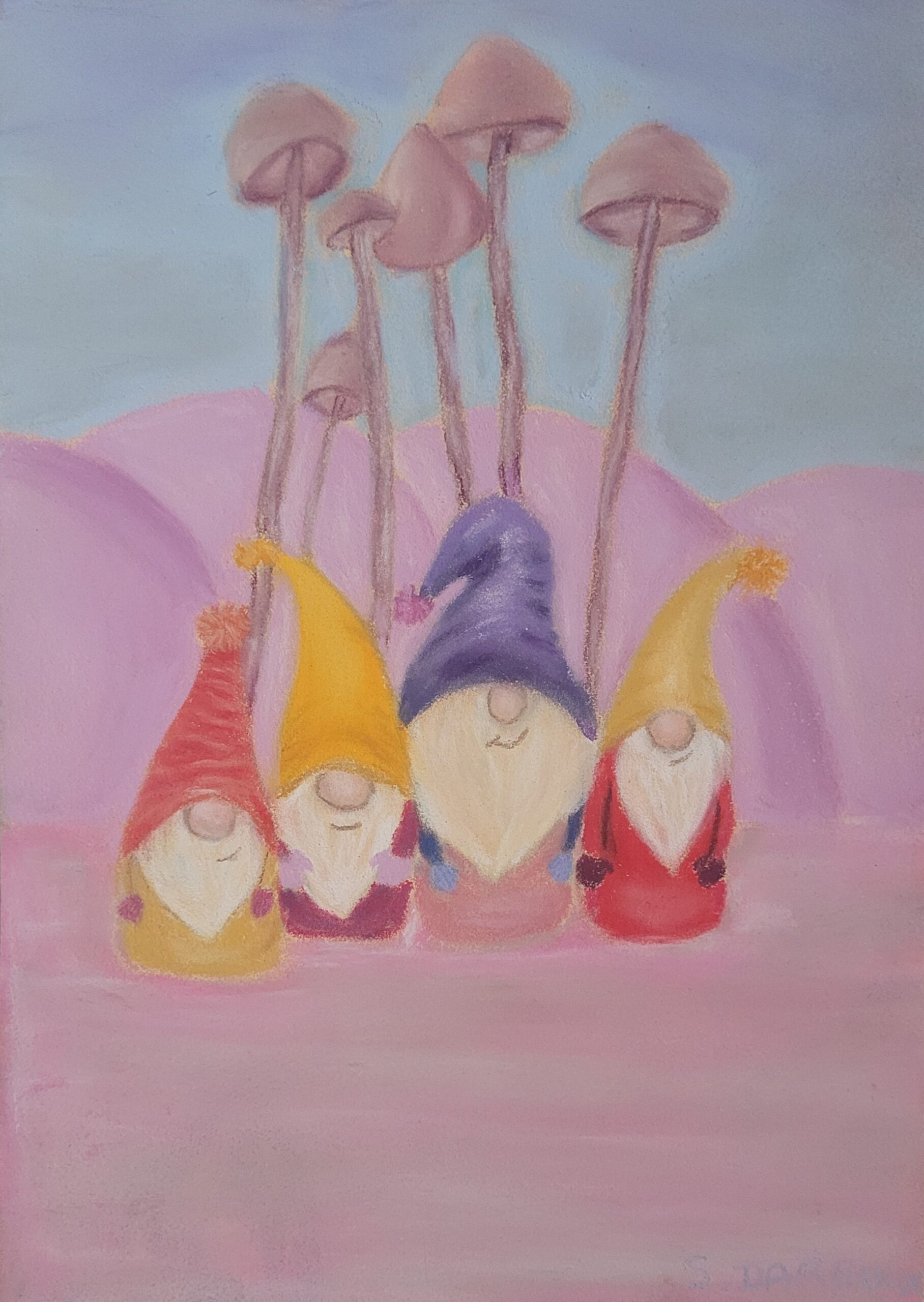 Le Sourire des Lutins - Dessin aux pastels secs