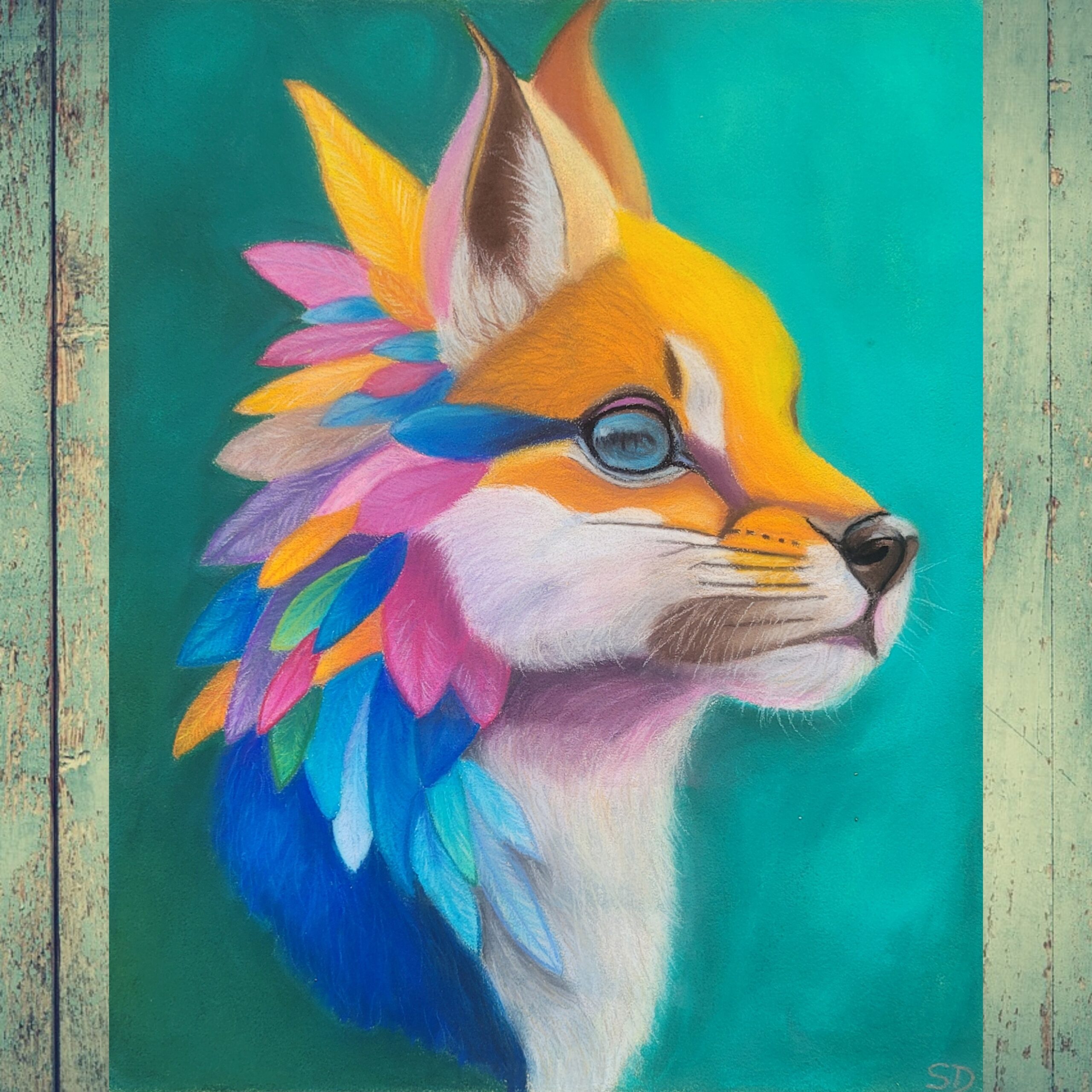 Dessin fantastique aux pastels secs - Enchantement sauvage