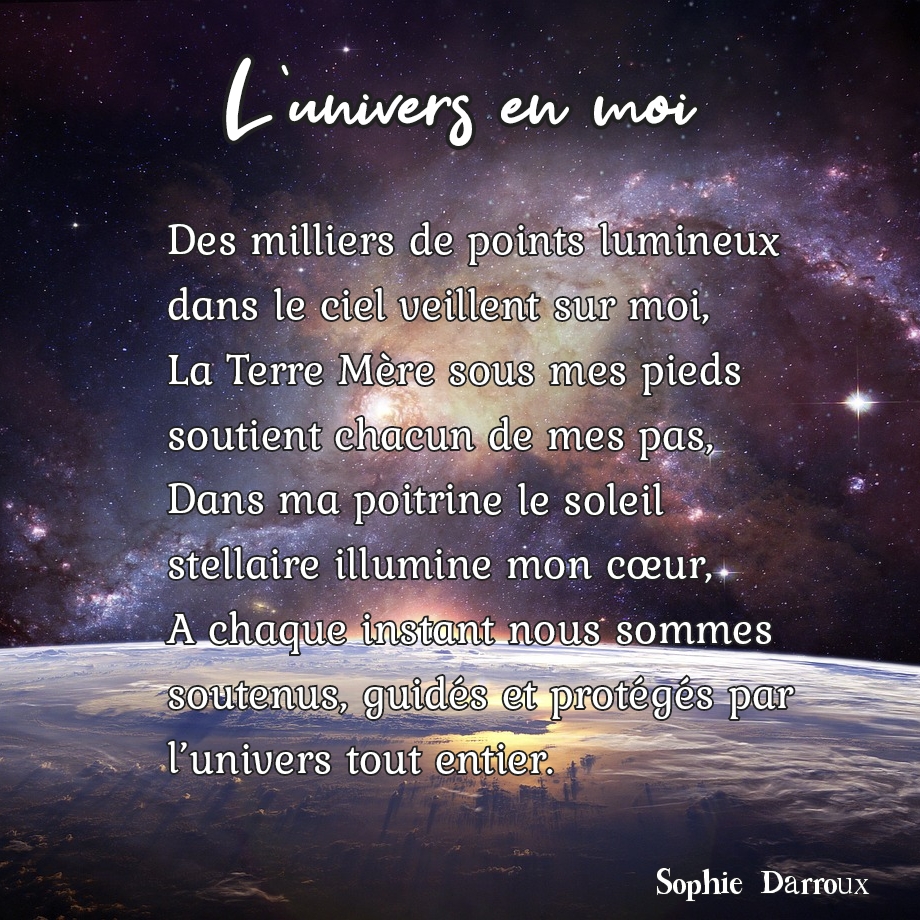 Texte en écriture intuitive tiré de Inspirations lumineuses de Sophie Darroux