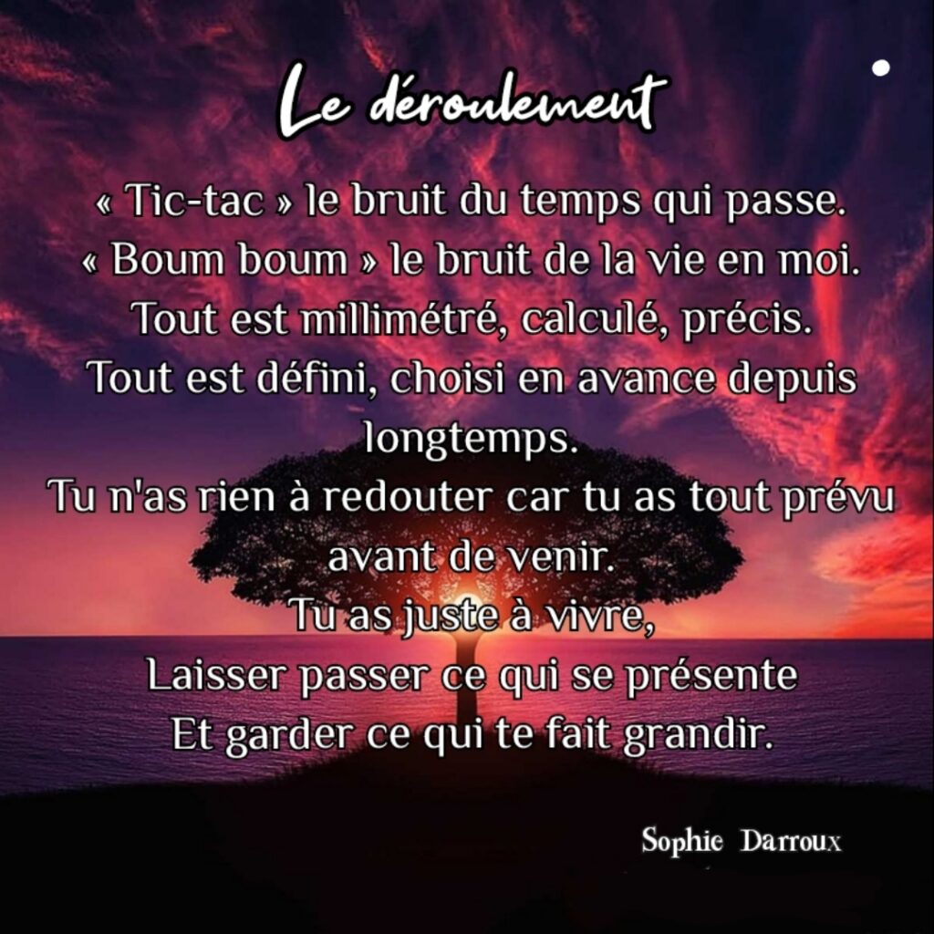 Texte en écriture intuitive tiré de Inspirations lumineuses de Sophie Darroux