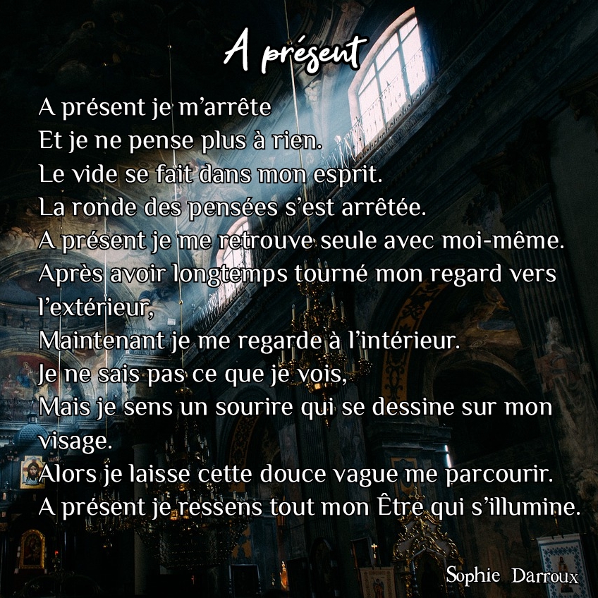 Texte en écriture intuitive tiré de Inspirations lumineuses de Sophie Darroux