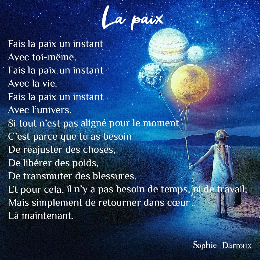 Texte en écriture intuitive tiré de Inspirations lumineuses de Sophie Darroux
