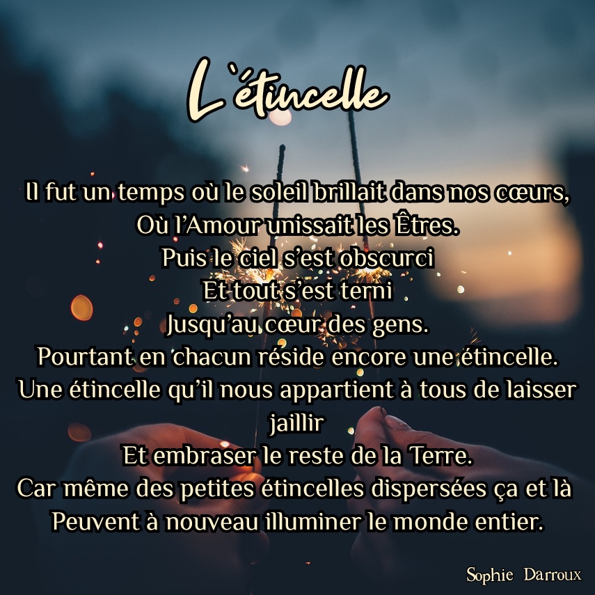 Texte en écriture intuitive tiré de Inspirations lumineuses de Sophie Darroux