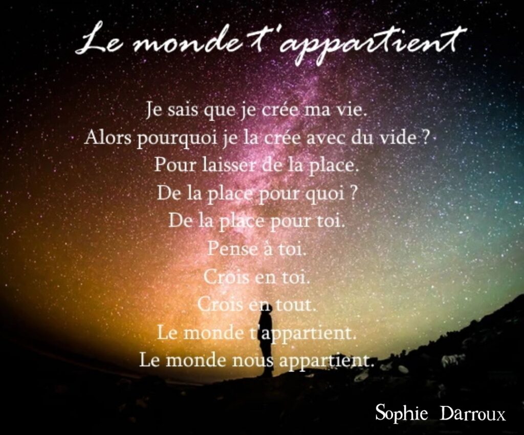 Texte en écriture intuitive tiré de Inspirations lumineuses de Sophie Darroux