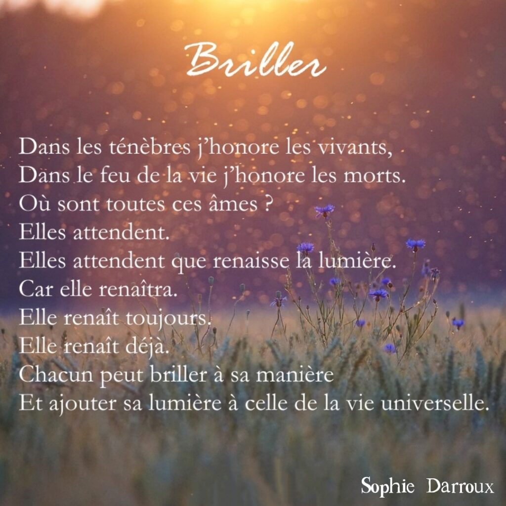 Texte en écriture intuitive tiré de Inspirations lumineuses de Sophie Darroux