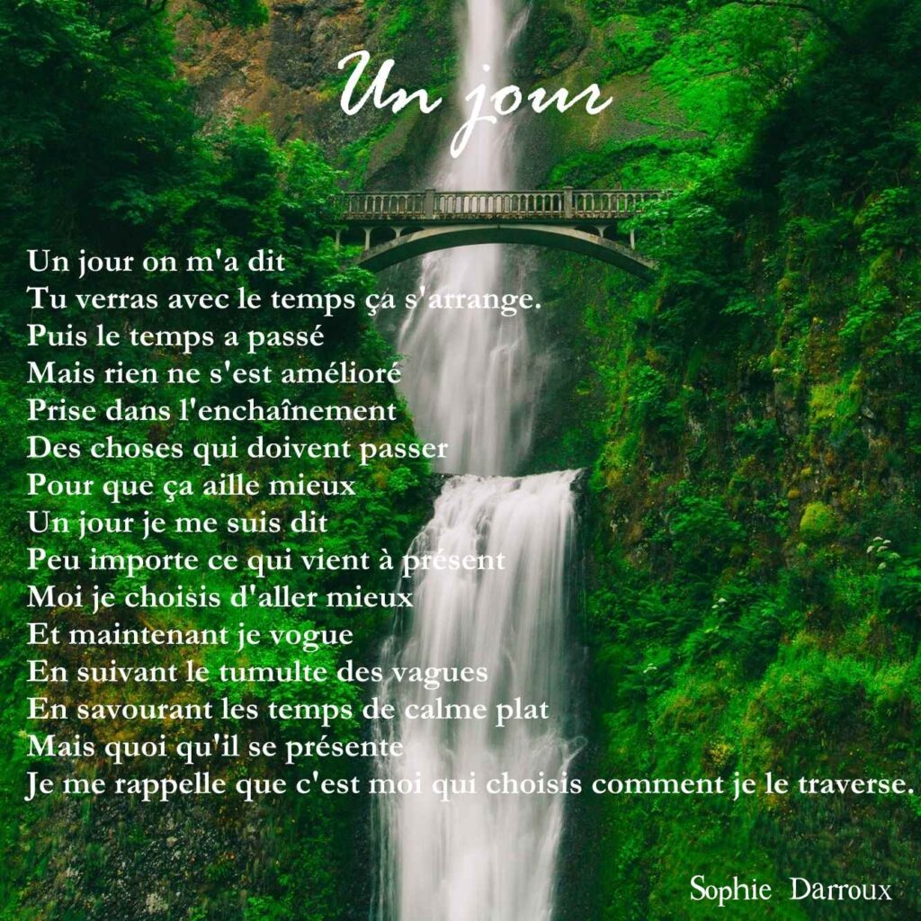 Texte en écriture intuitive tiré de Inspirations lumineuses de Sophie Darroux
