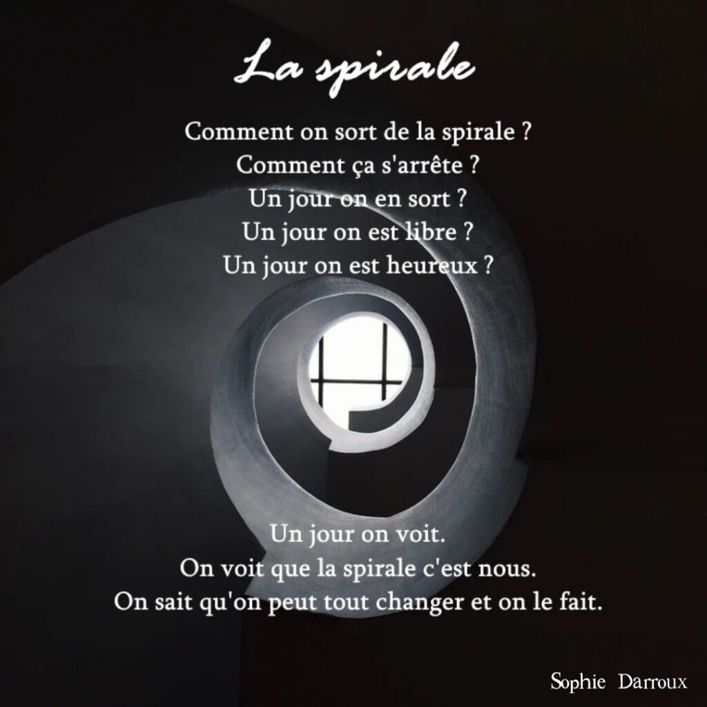 Texte en écriture intuitive tiré de Inspirations lumineuses de Sophie Darroux