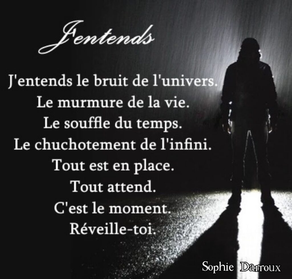 Texte en écriture intuitive tiré de Inspirations lumineuses de Sophie Darroux