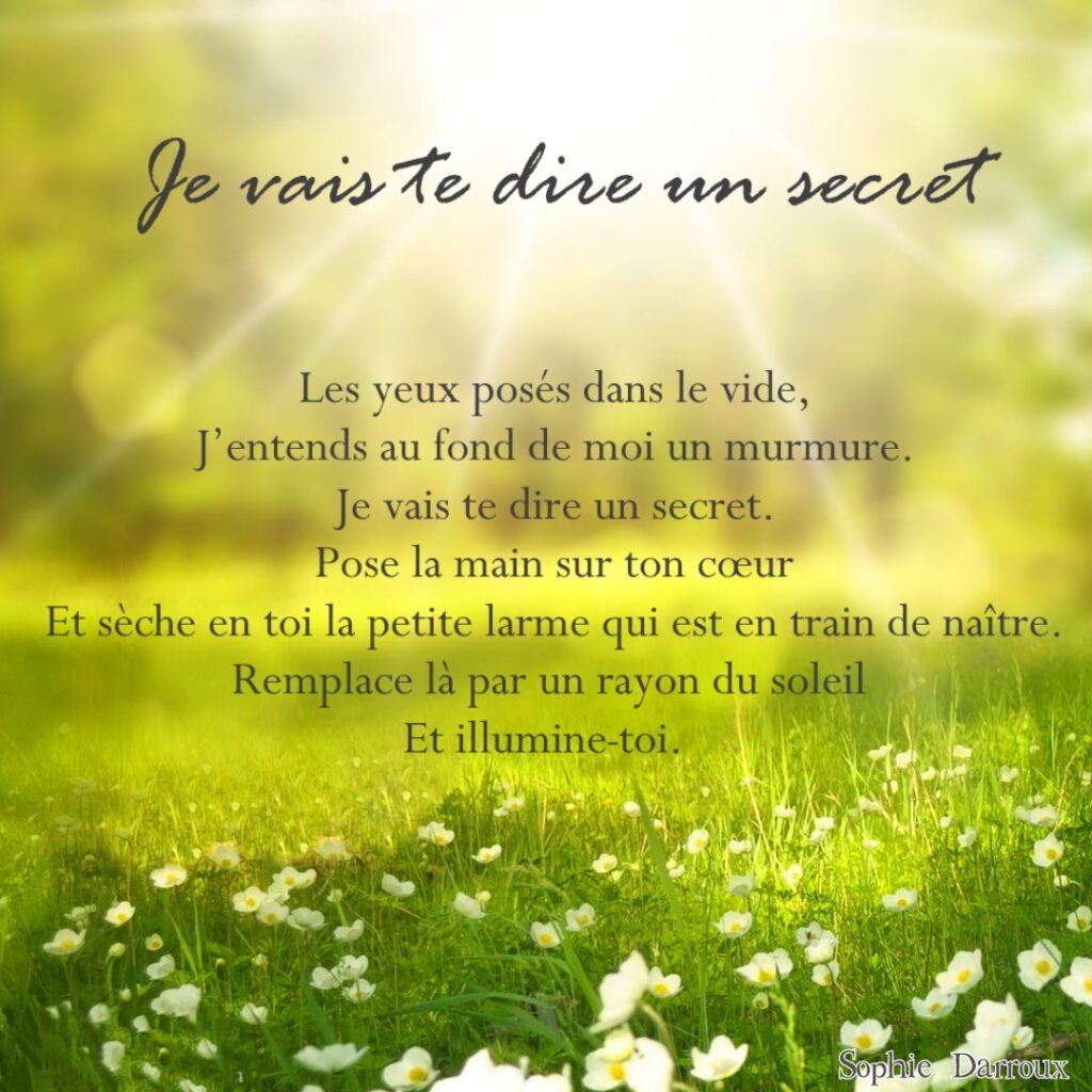 Texte en écriture intuitive tiré de Inspirations lumineuses de Sophie Darroux
