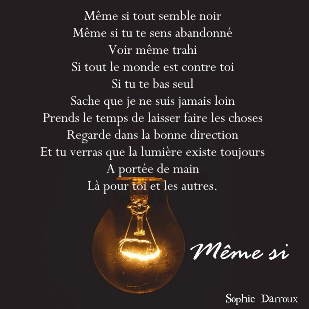 Texte en écriture intuitive tiré de Inspirations lumineuses de Sophie Darroux