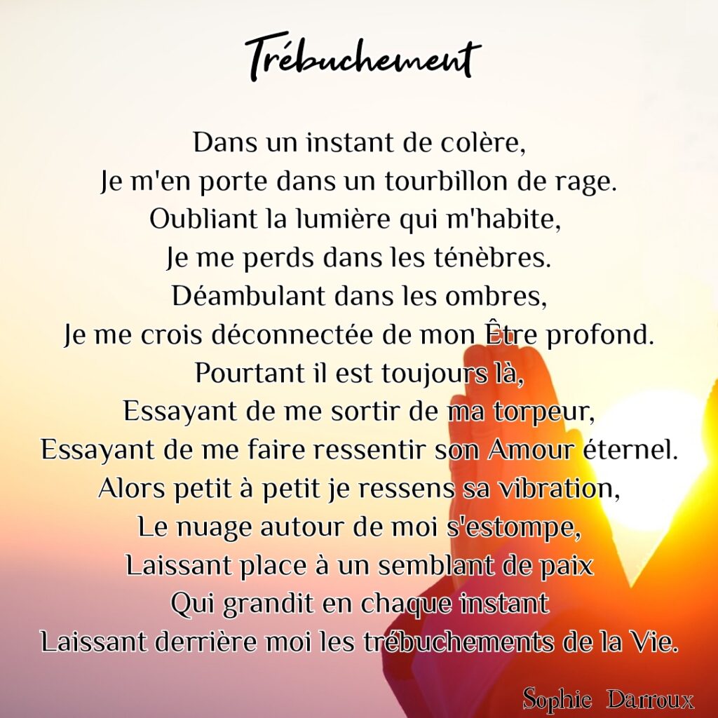 Texte en écriture intuitive tiré de Inspirations lumineuses de Sophie Darroux