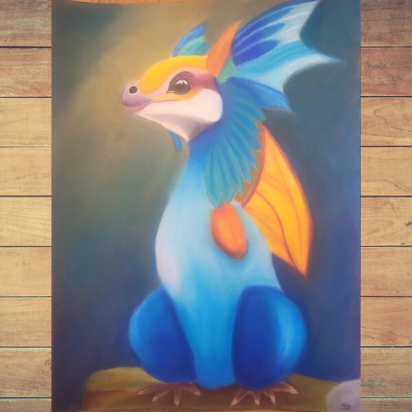 Dessin fantastique aux pastels secs - Le gardien