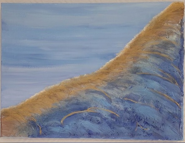 Entre rêve et plage peinture acrylique sur pâte à structure