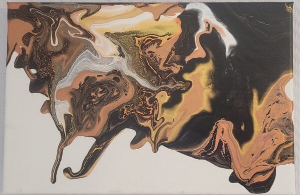 Ebène d'or - peinture coulée