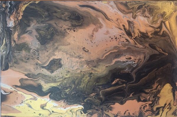 Ébullition céleste - peinture coulée