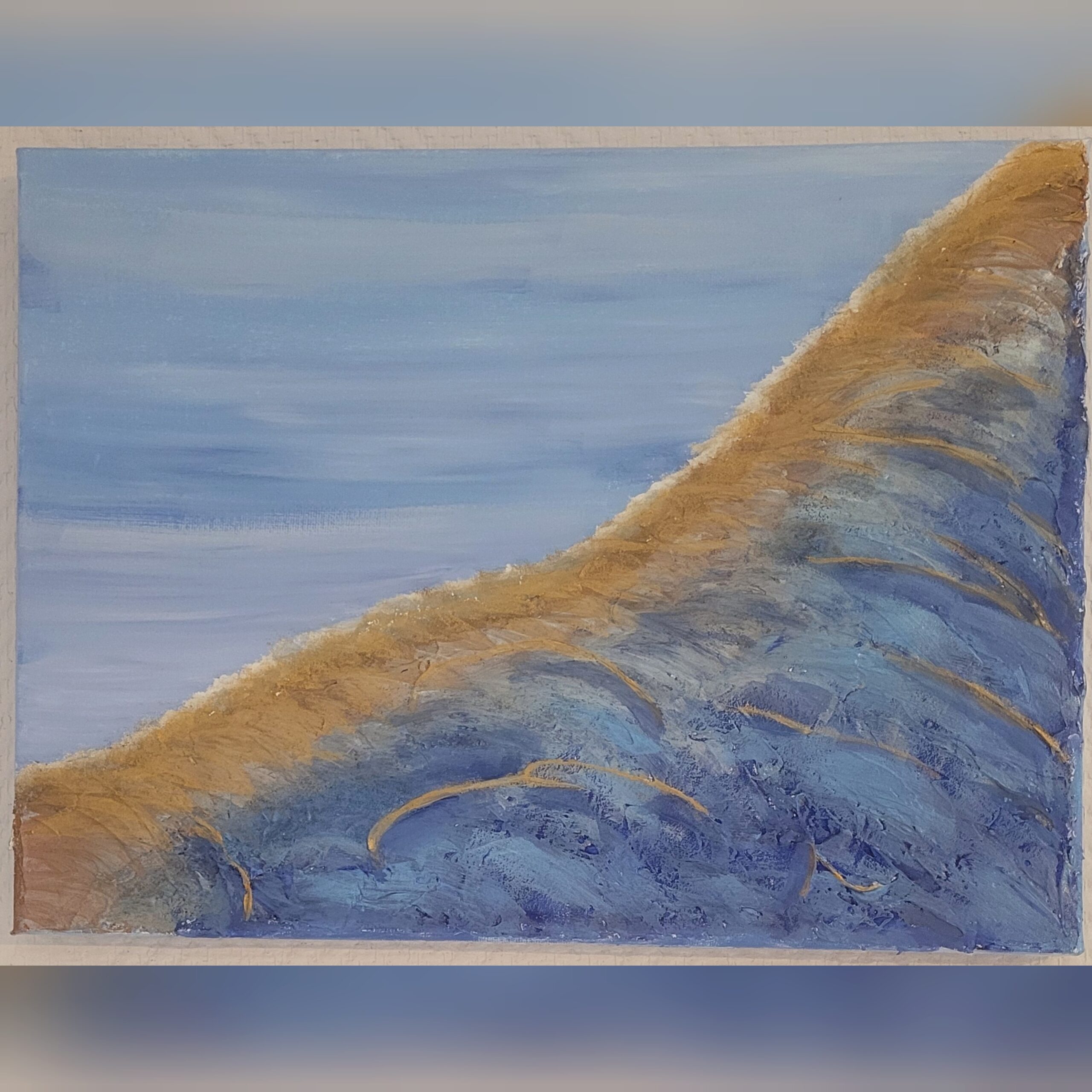 Entre rêve et plage peinture acrylique sur pâte à structure